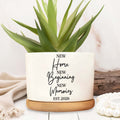Personalized Ceramic Plant Pot Custom Year Gift for New Home