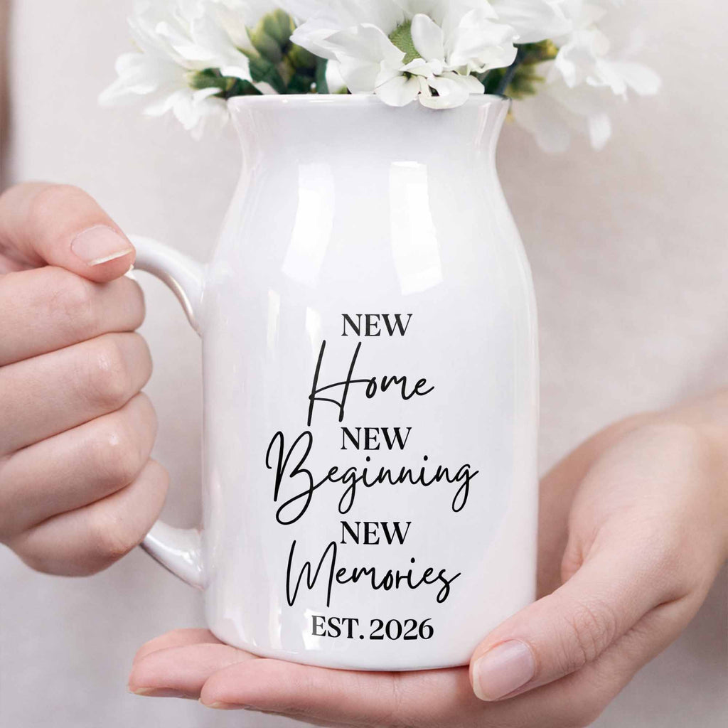 Personalized Ceramic Flower Vase Custom Year Gift for Home