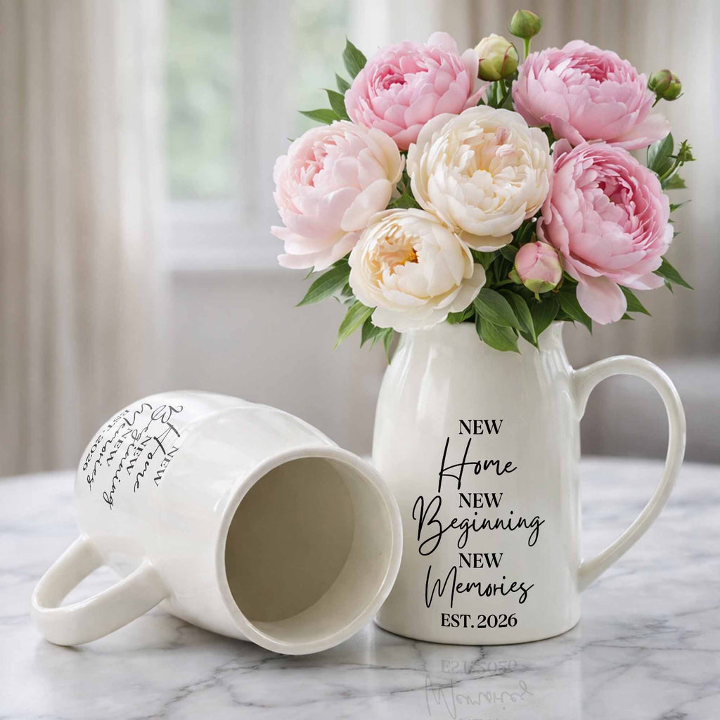 Personalized Ceramic Flower Vase Custom Year Gift for Home