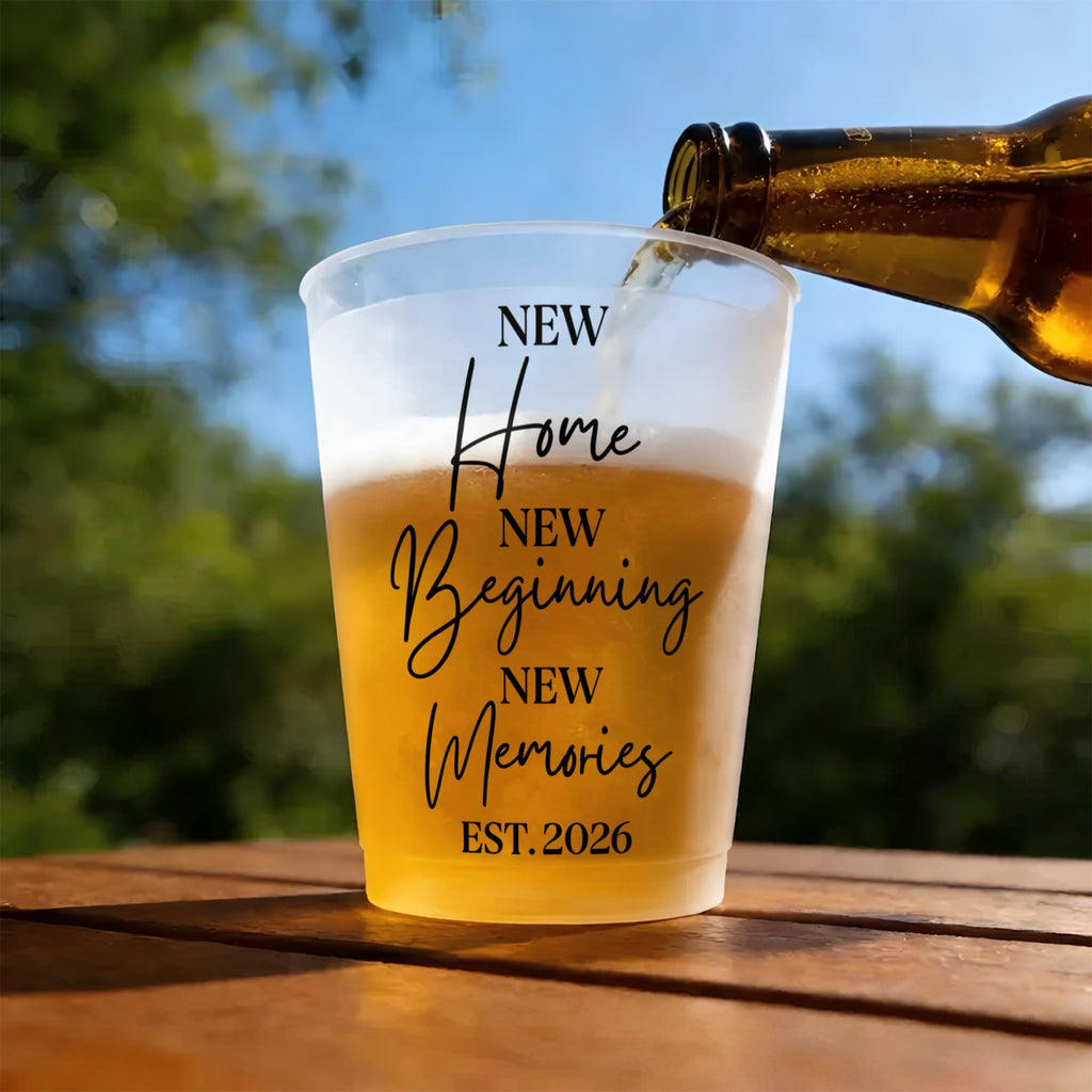 Personalized Frosted Cups Custom Design New Home Gift