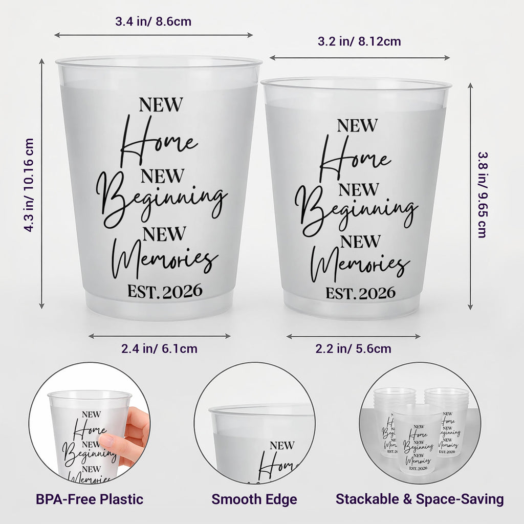 Personalized Frosted Cups Custom Design New Home Gift