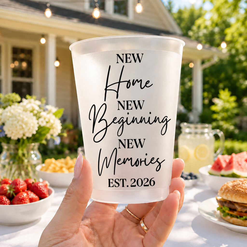 Personalized Frosted Cups Custom Design New Home Gift