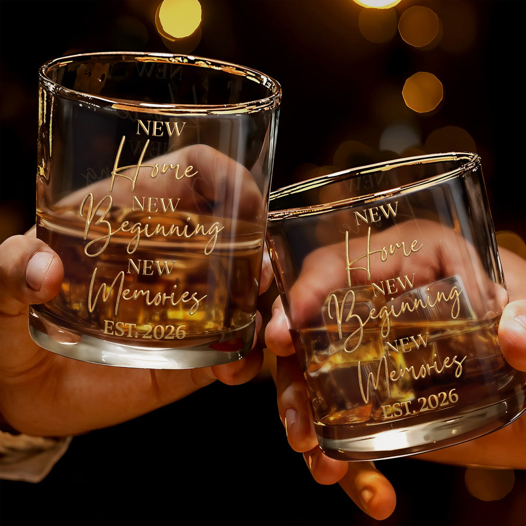 Personalized Custom Whiskey Glass EST Date Elegant Gift for Couples