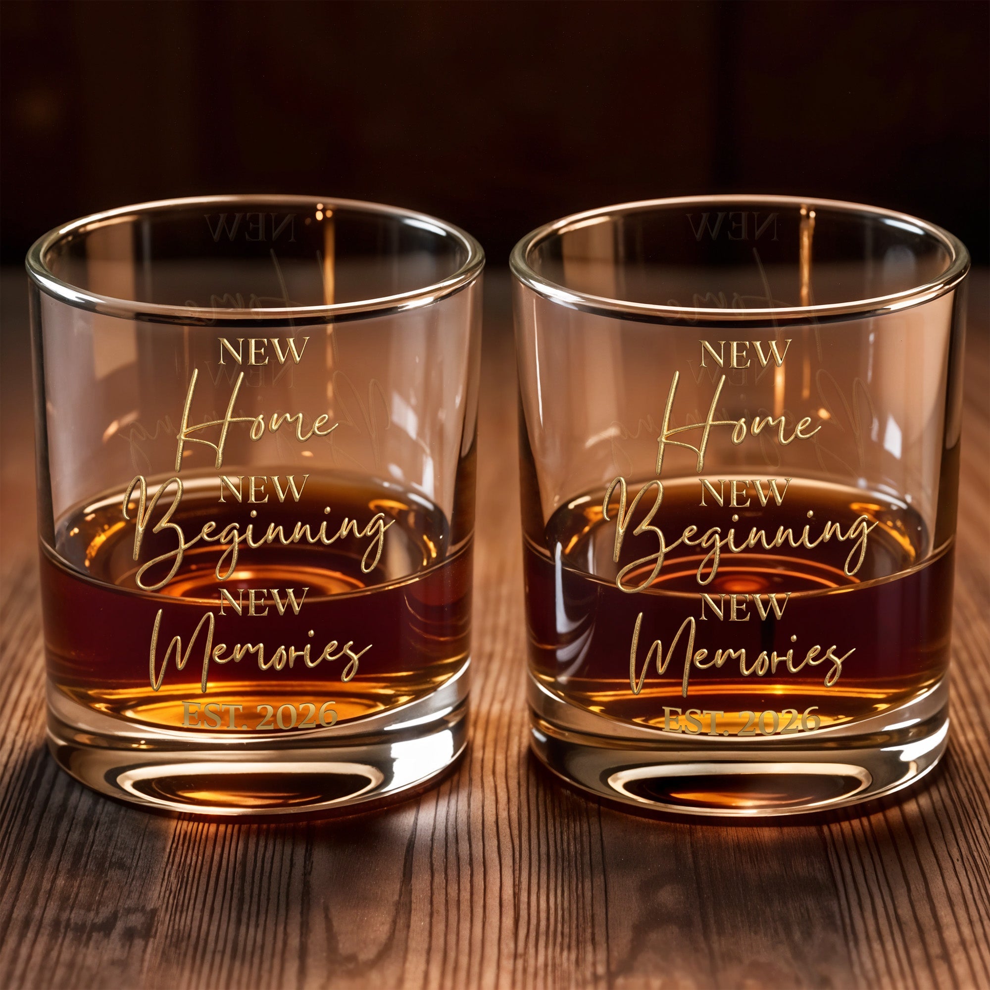 Personalized Custom Whiskey Glass EST Date Elegant Gift for Couples