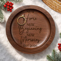Personalized Round Wood Ring Dish Custom Name Gift for New Home