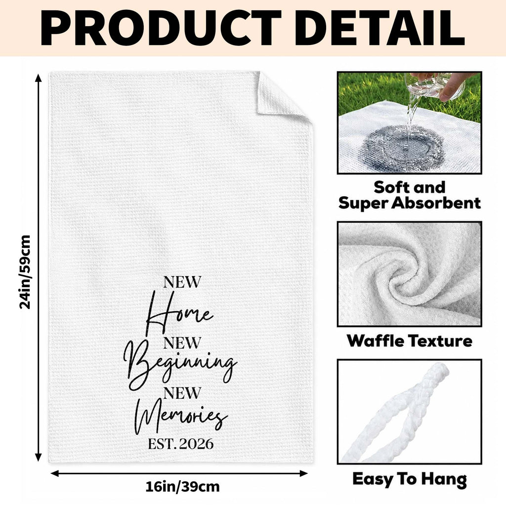 Personalized Minimalist Kitchen Towel Custom Gift for Family Kitchen Towel GradoCreations