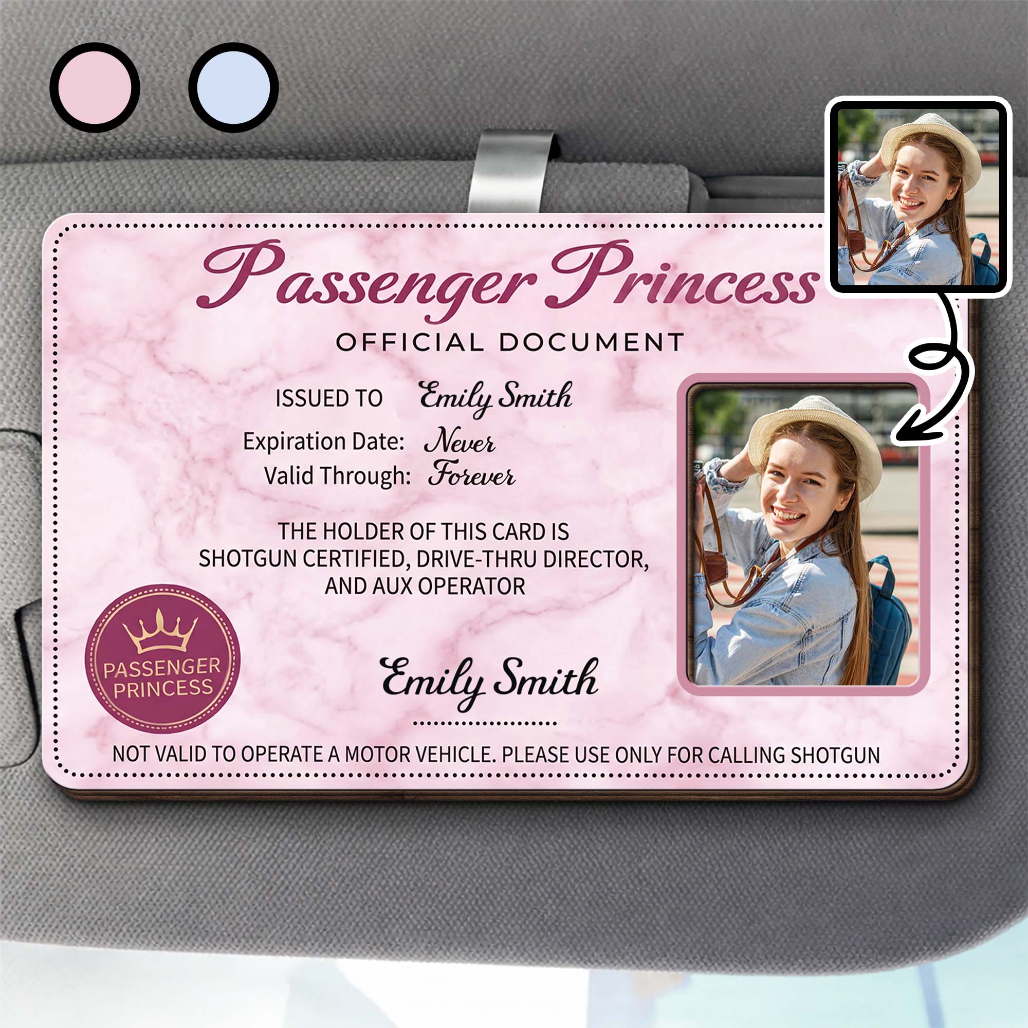Personalized Car Visor Clip Custom Name Crown Gift for Daughter Car Visor Clip GradoCreations
