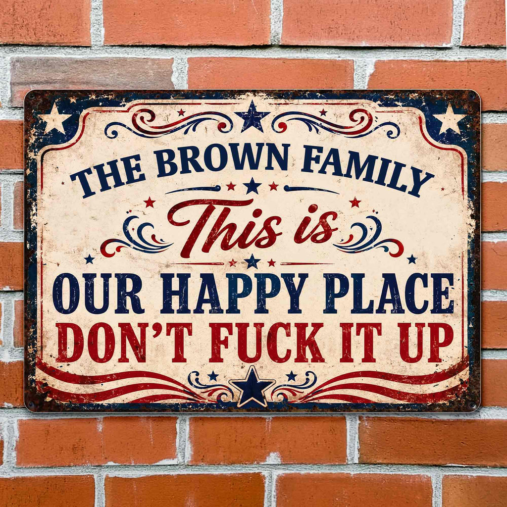 Personalized Metal Sign Custom Family Name Gift Decor Metal Sign GradoCreations