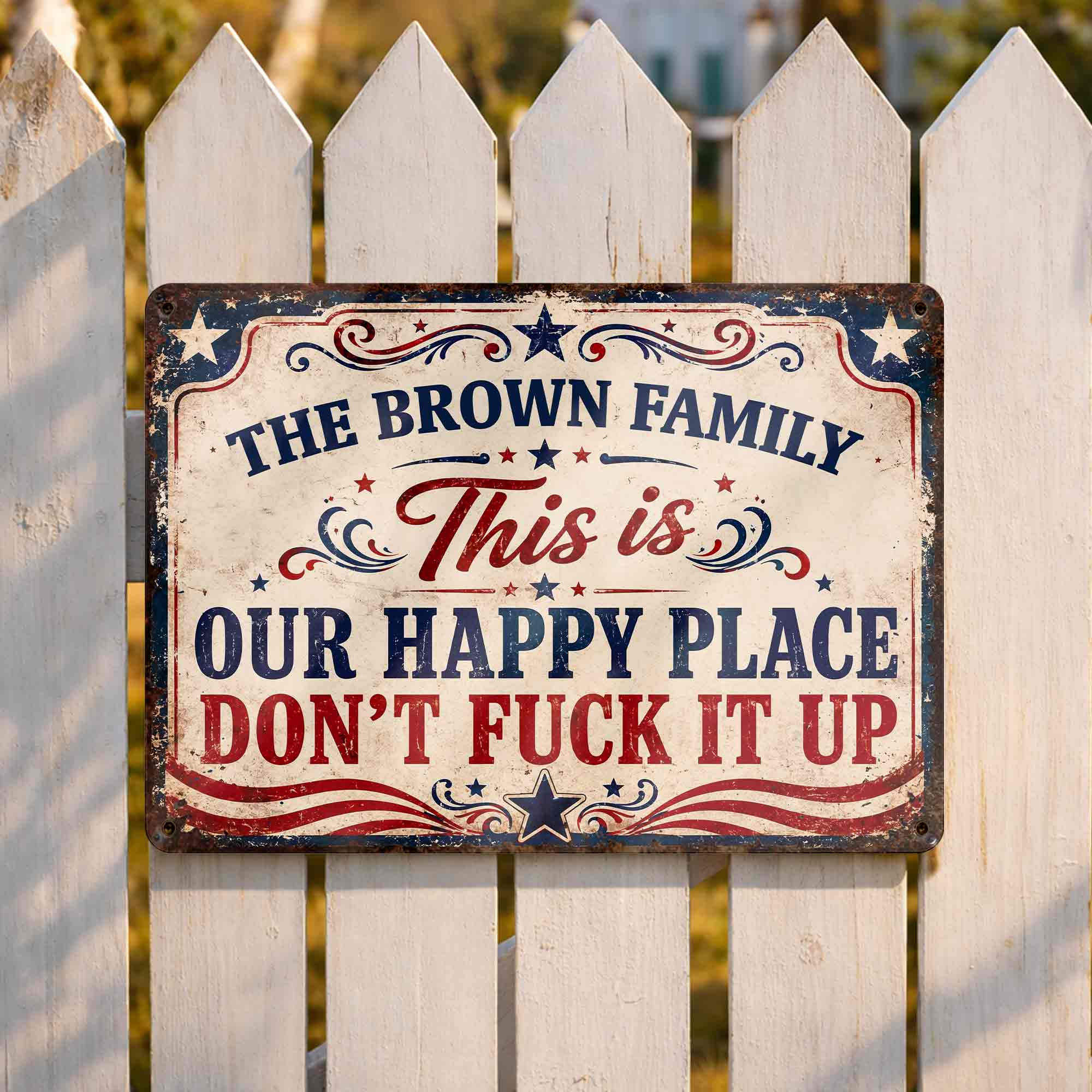 Personalized Metal Sign Custom Family Name Gift Decor Metal Sign GradoCreations