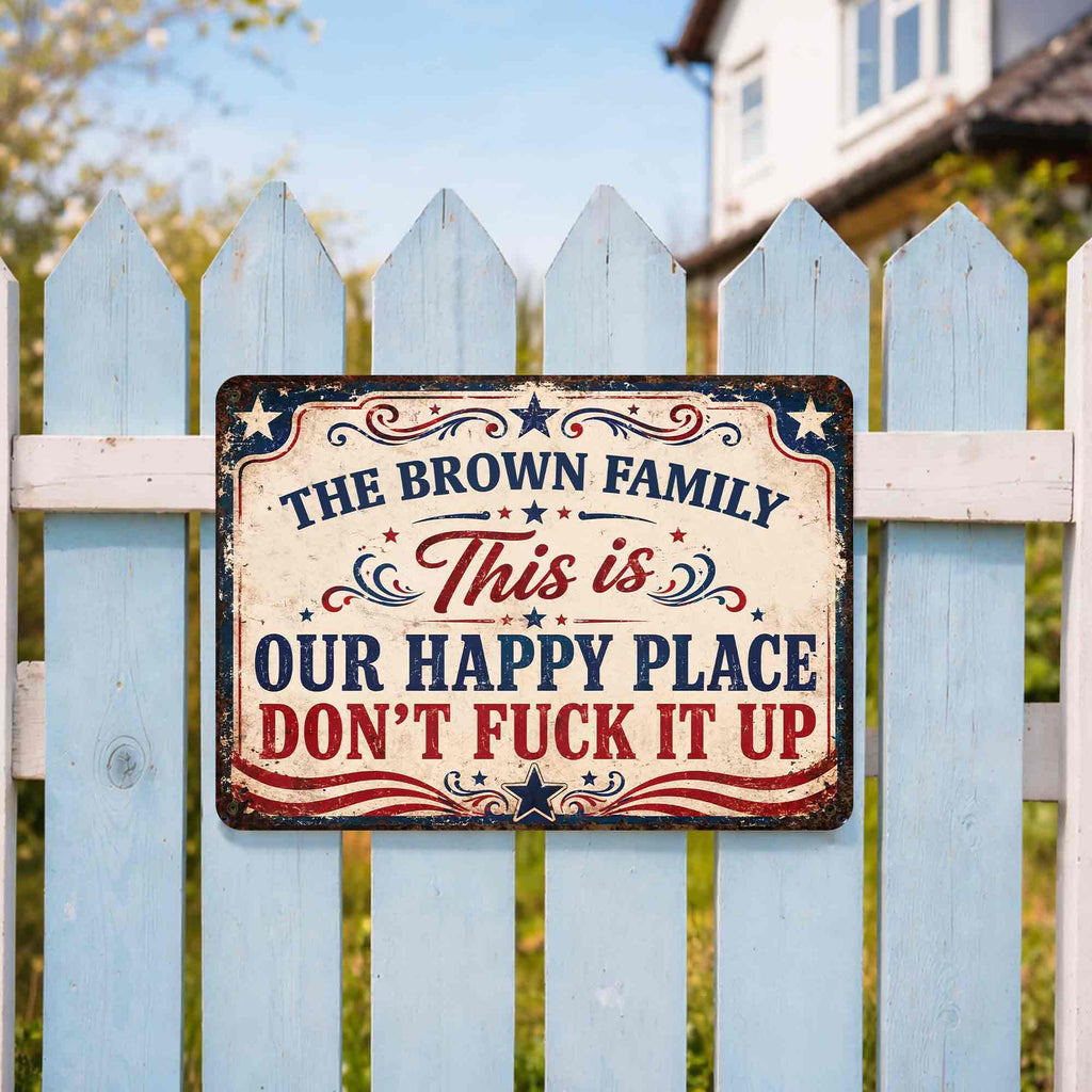 Personalized Metal Sign Custom Family Name Gift Decor Metal Sign GradoCreations
