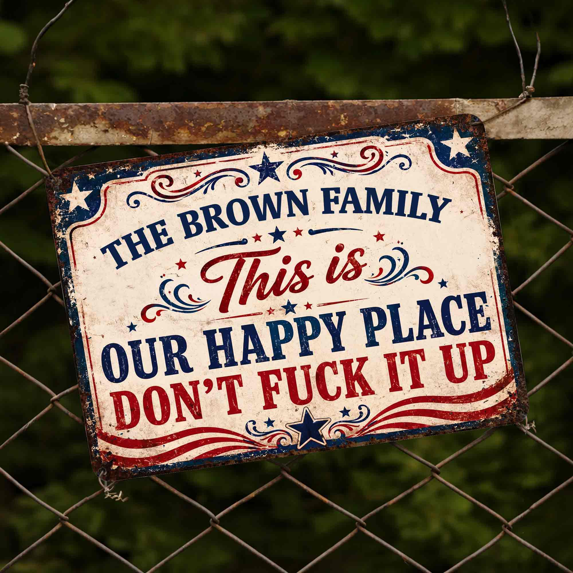 Personalized Metal Sign Custom Family Name Gift Decor Metal Sign GradoCreations