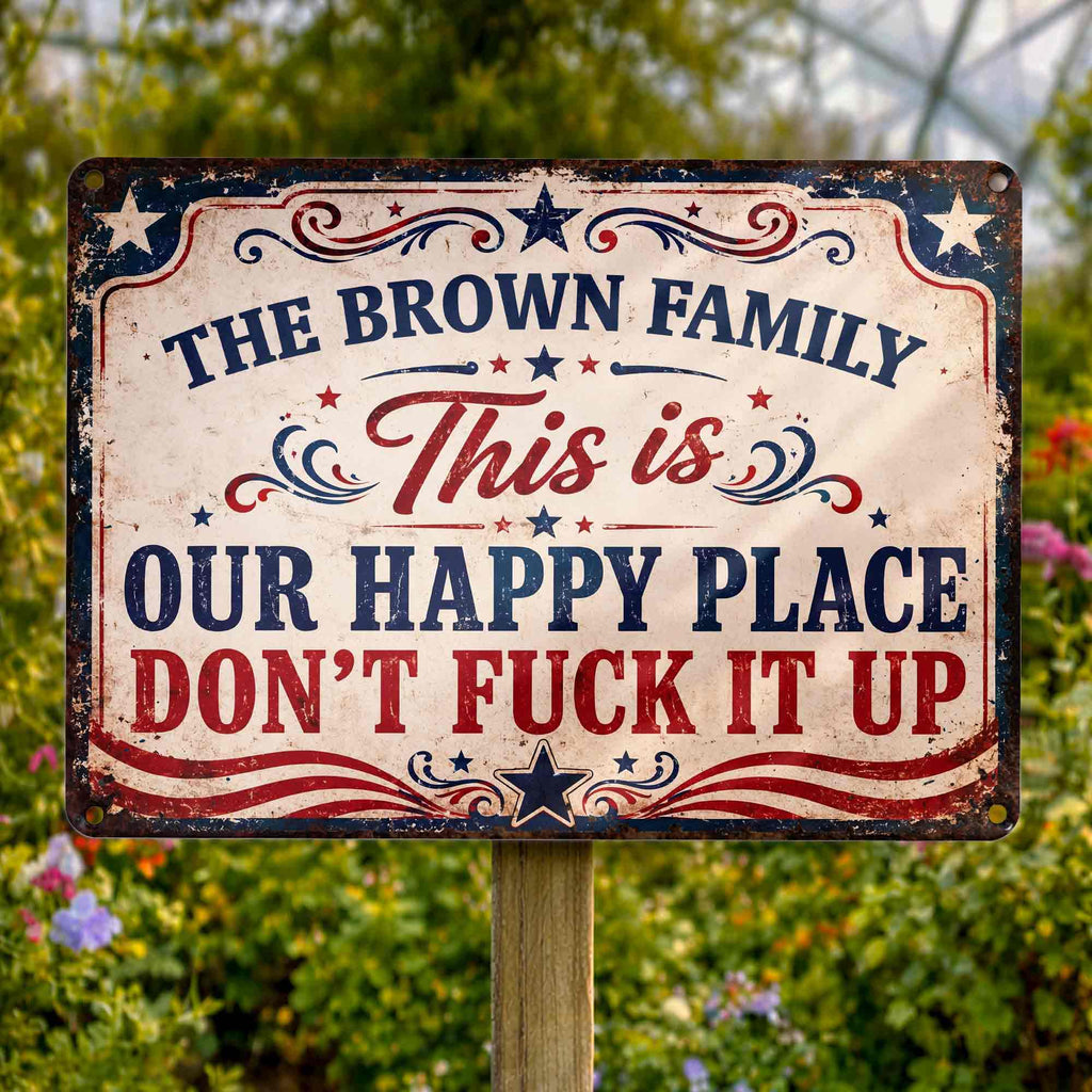 Personalized Metal Sign Custom Family Name Gift Decor Metal Sign GradoCreations