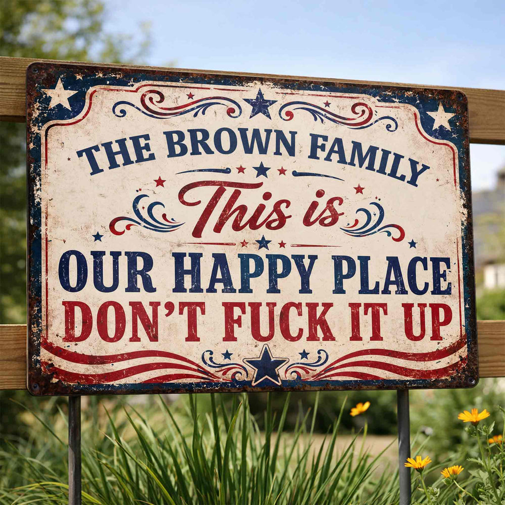 Personalized Metal Sign Custom Family Name Gift Decor Metal Sign GradoCreations