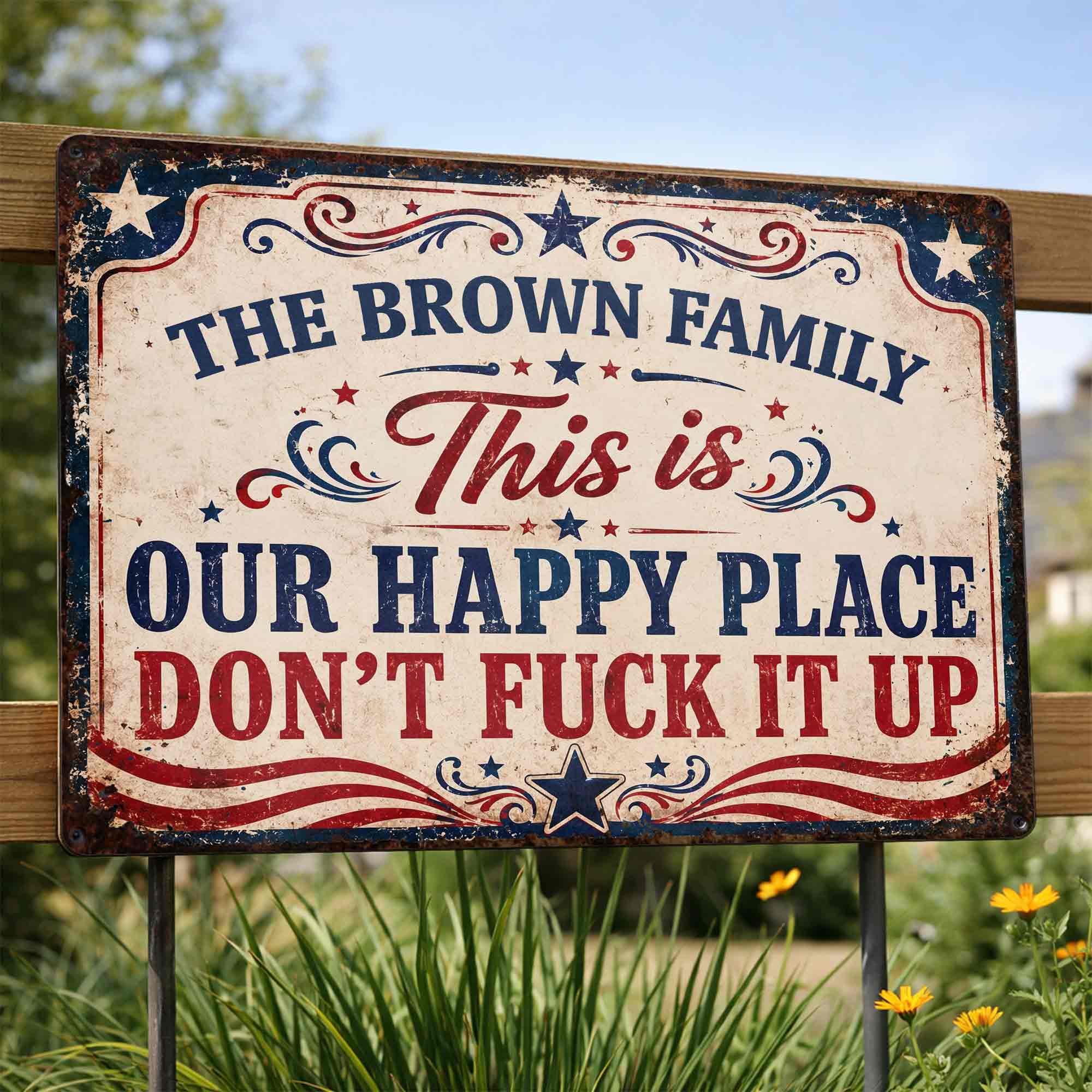 Personalized Metal Sign Custom Family Name Gift Decor Metal Sign GradoCreations