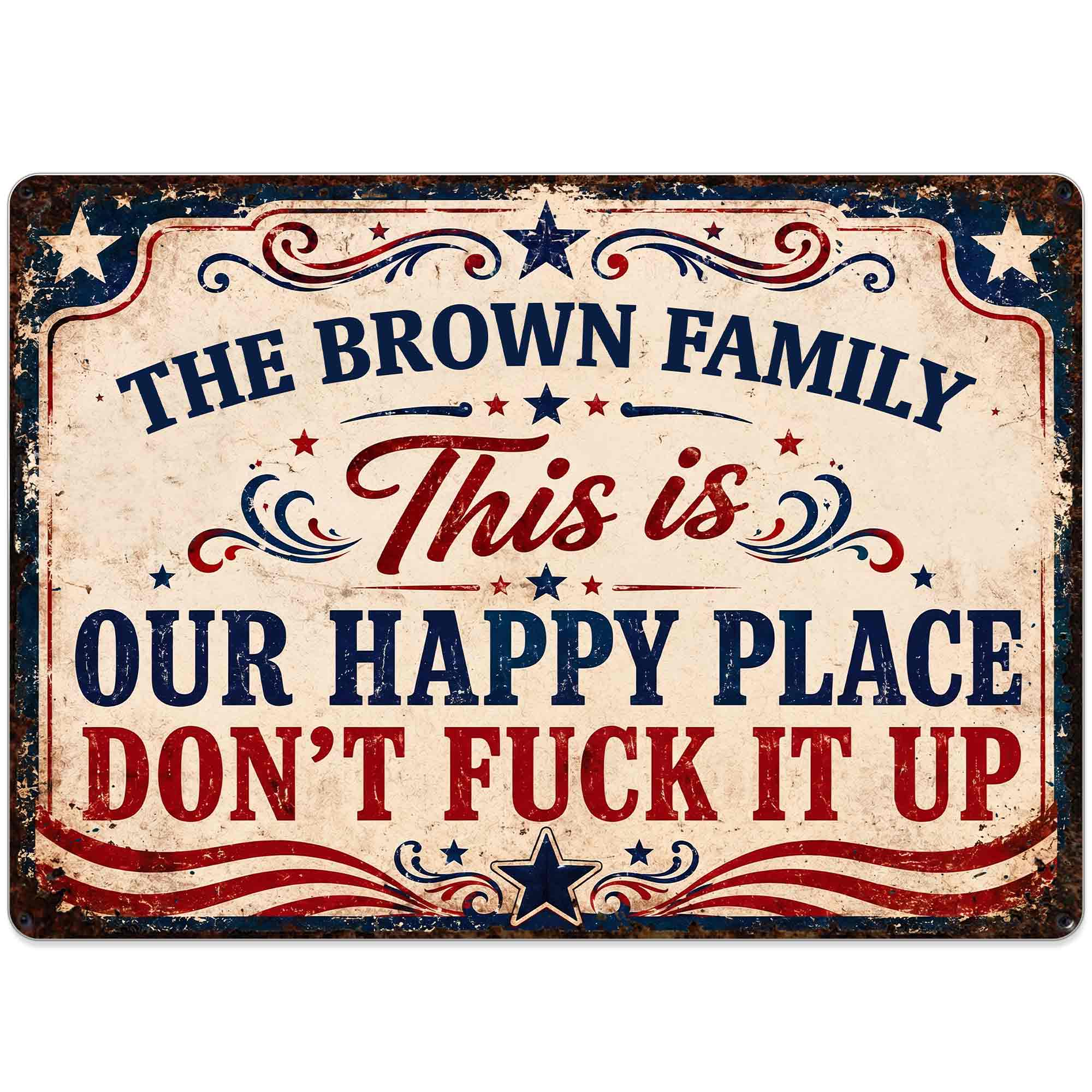 Personalized Metal Sign Custom Family Name Gift Decor Metal Sign GradoCreations