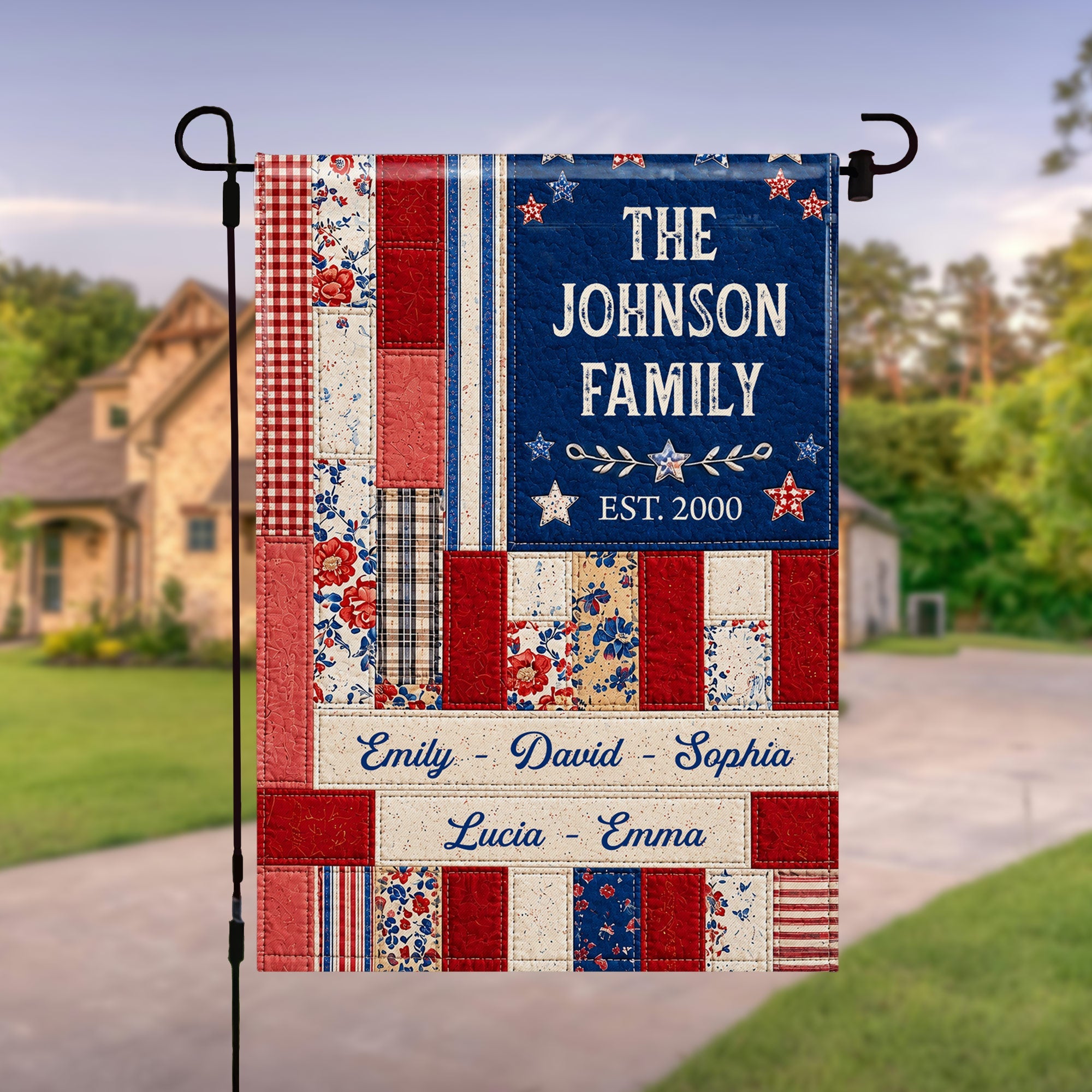 Personalized Double-Sided Garden Flag Custom Family Name 4th of July Gift Garden Flag GradoCreations