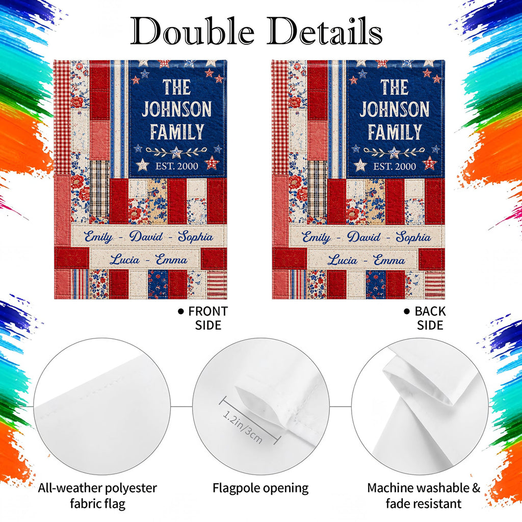 Personalized Double-Sided Garden Flag Custom Family Name 4th of July Gift Garden Flag GradoCreations