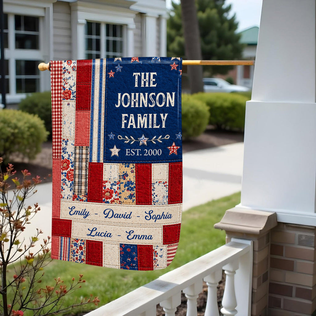 Personalized Double-Sided Garden Flag Custom Family Name 4th of July Gift Garden Flag GradoCreations