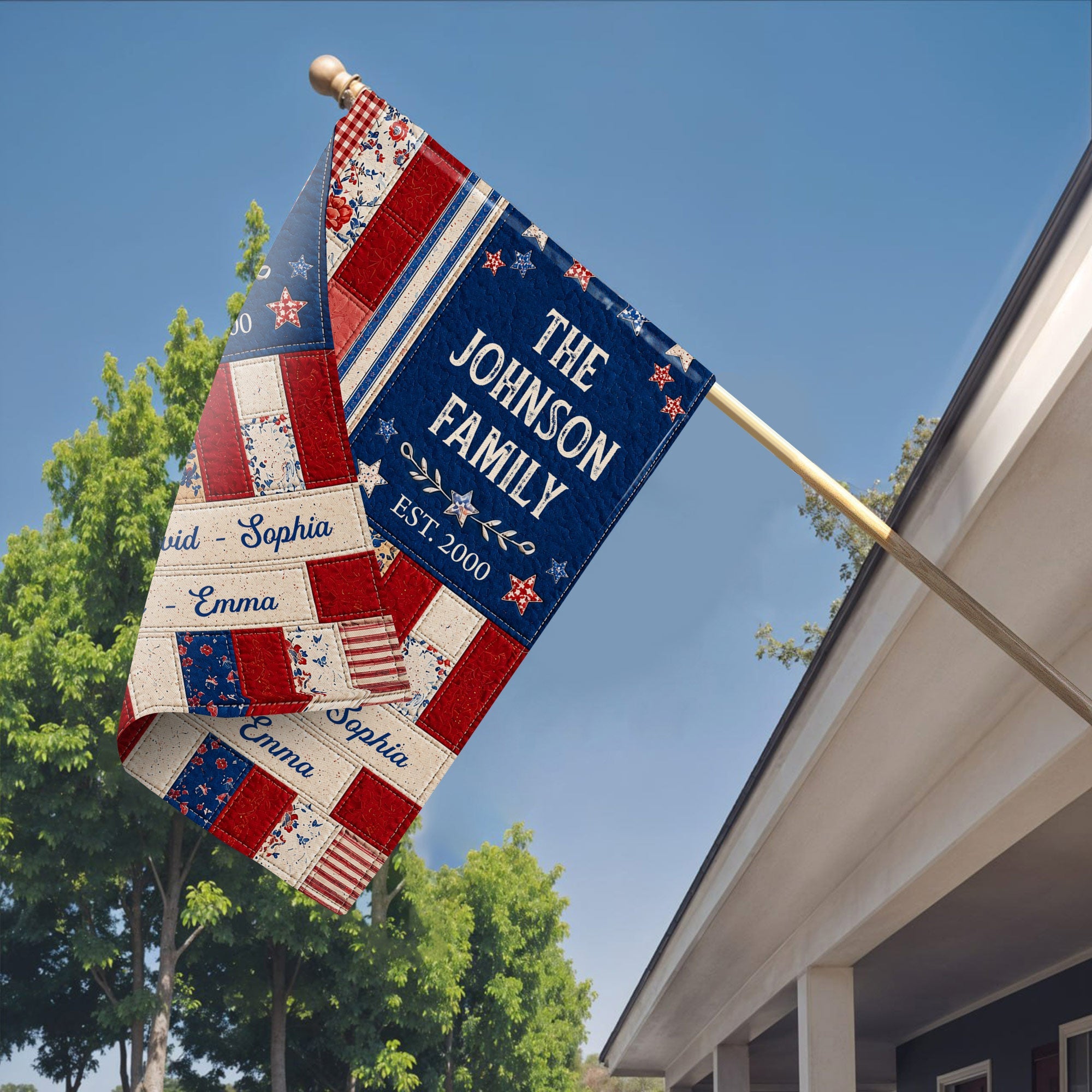 Personalized Double-Sided Garden Flag Custom Family Name 4th of July Gift Garden Flag GradoCreations