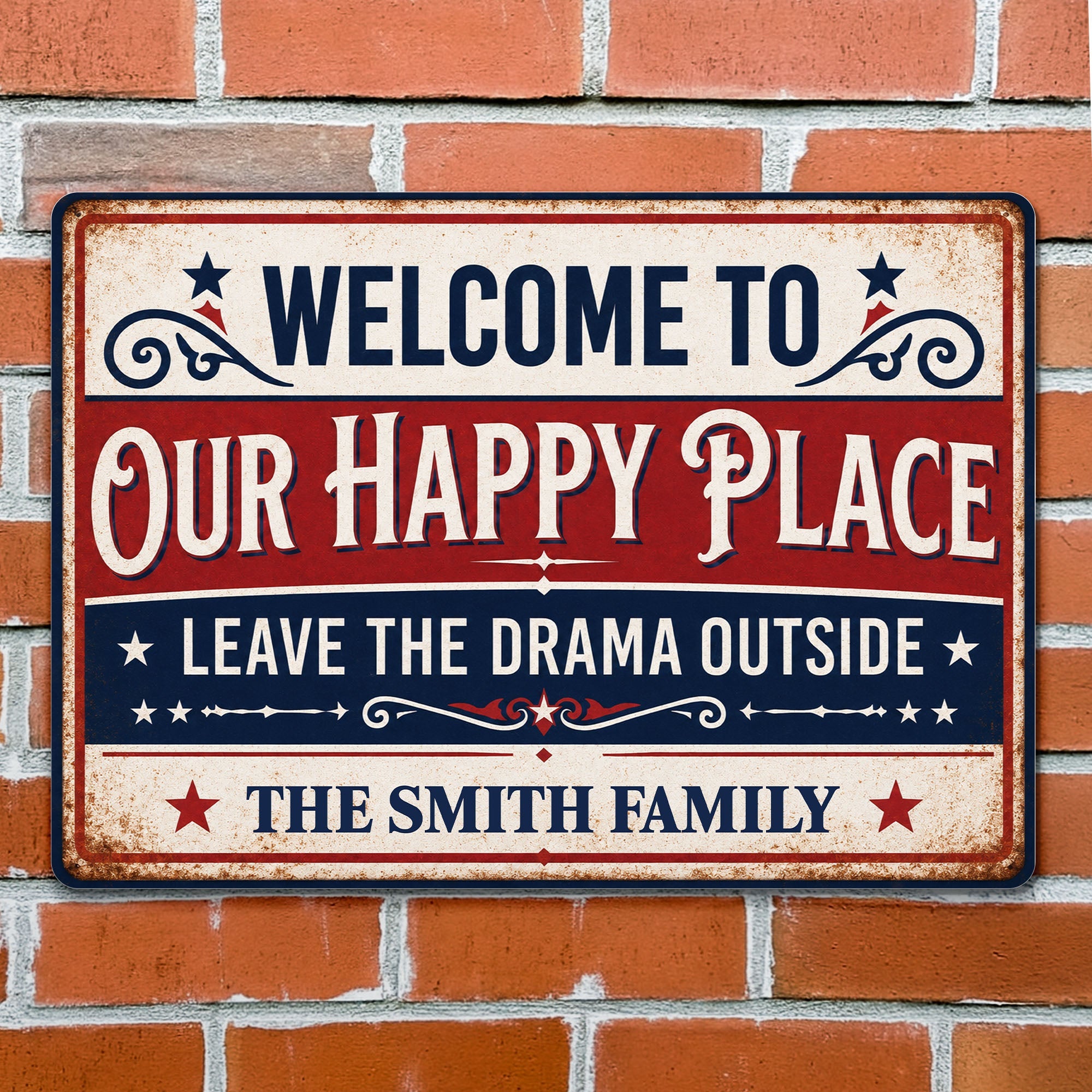 Personalized Metal Sign Custom Family Name Home Decor Gift Metal Sign GradoCreations