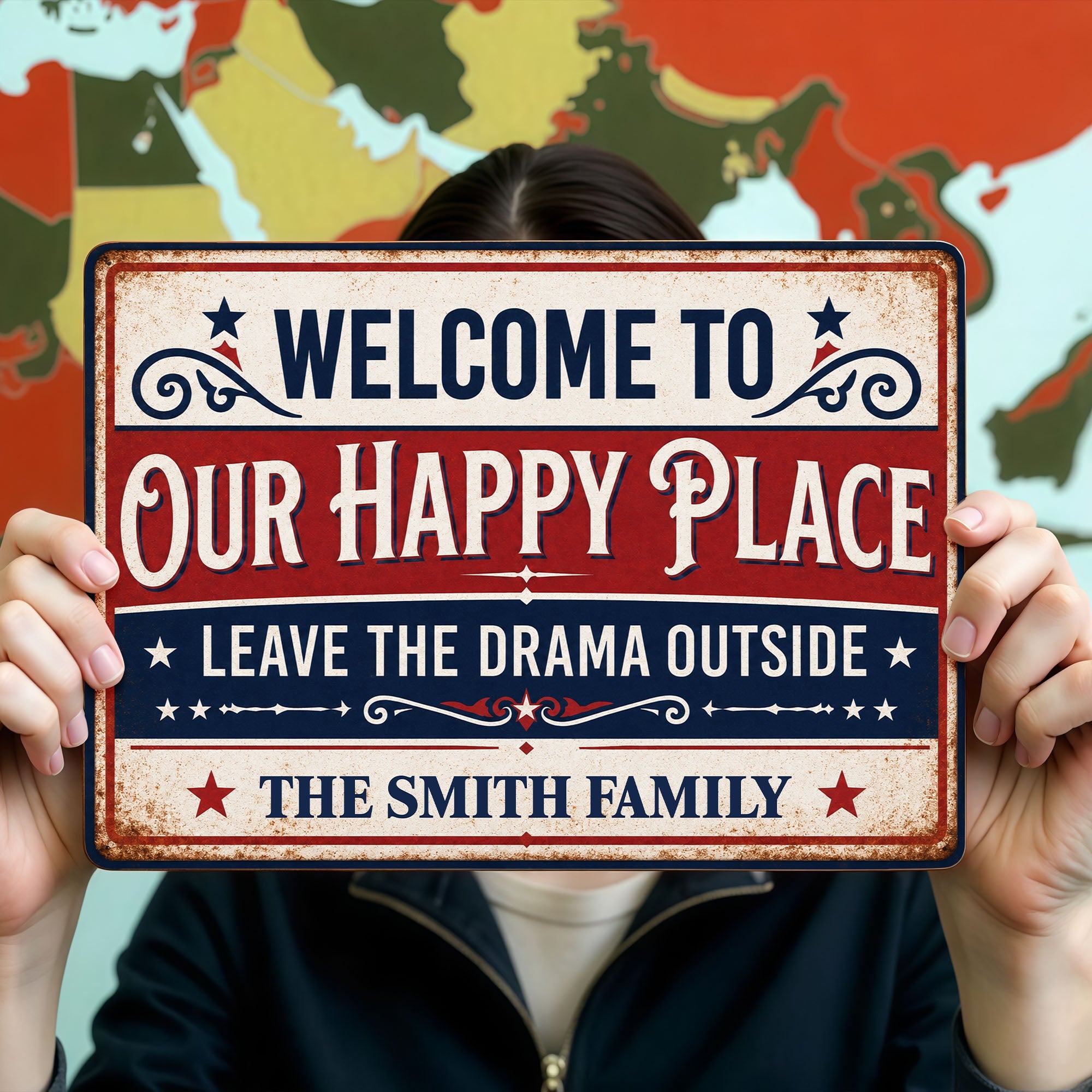 Personalized Metal Sign Custom Family Name Home Decor Gift Metal Sign GradoCreations