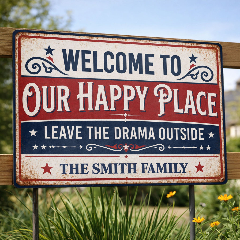 Personalized Metal Sign Custom Family Name Home Decor Gift Metal Sign GradoCreations