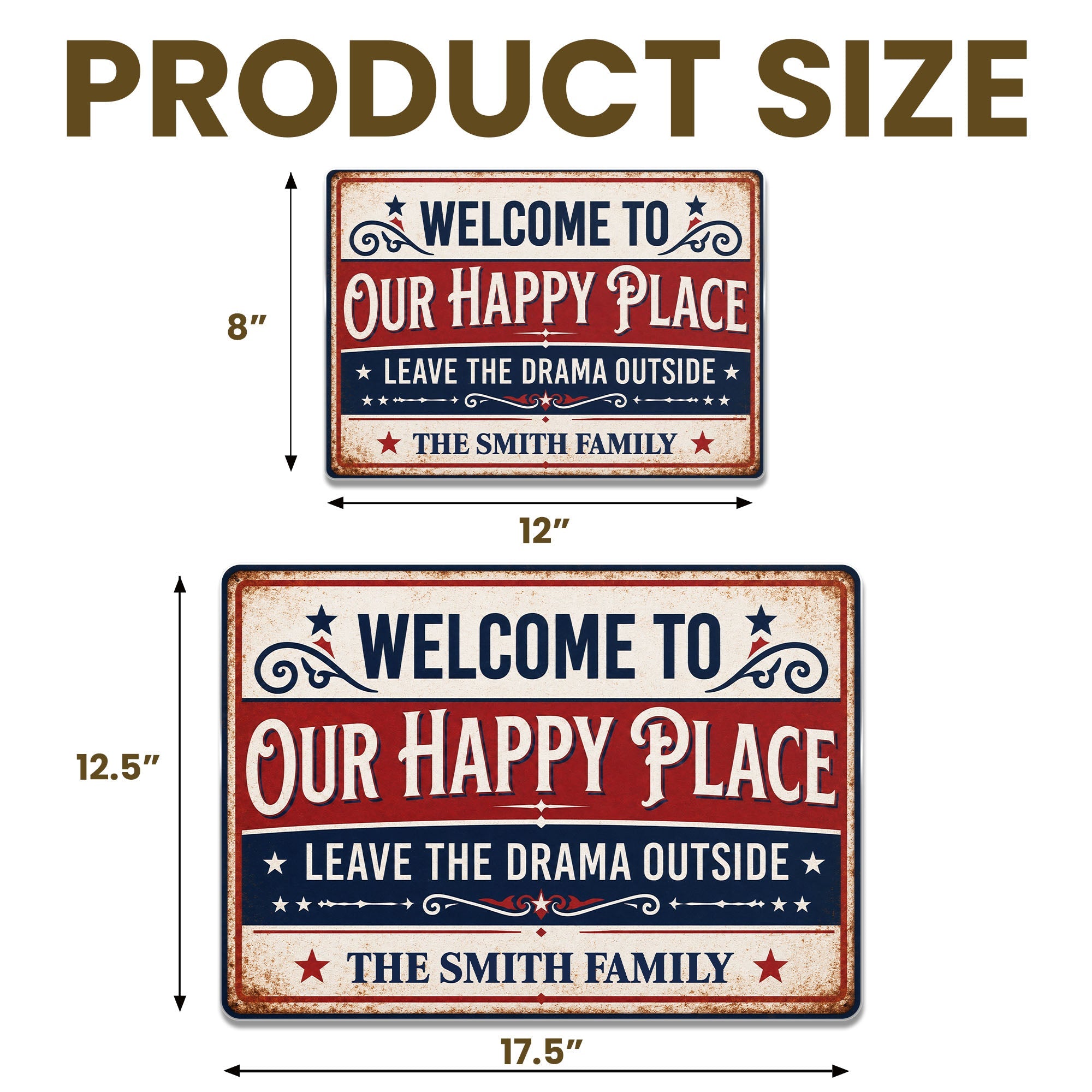 Personalized Metal Sign Custom Family Name Home Decor Gift Metal Sign GradoCreations