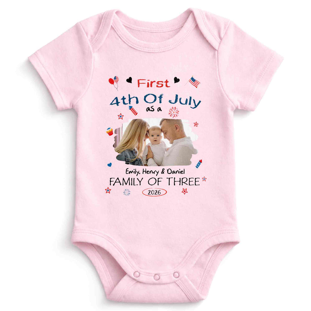 Personalized 4th of July Baby Onesie Custom Photo Gift for Family Baby Onesie GradoCreations
