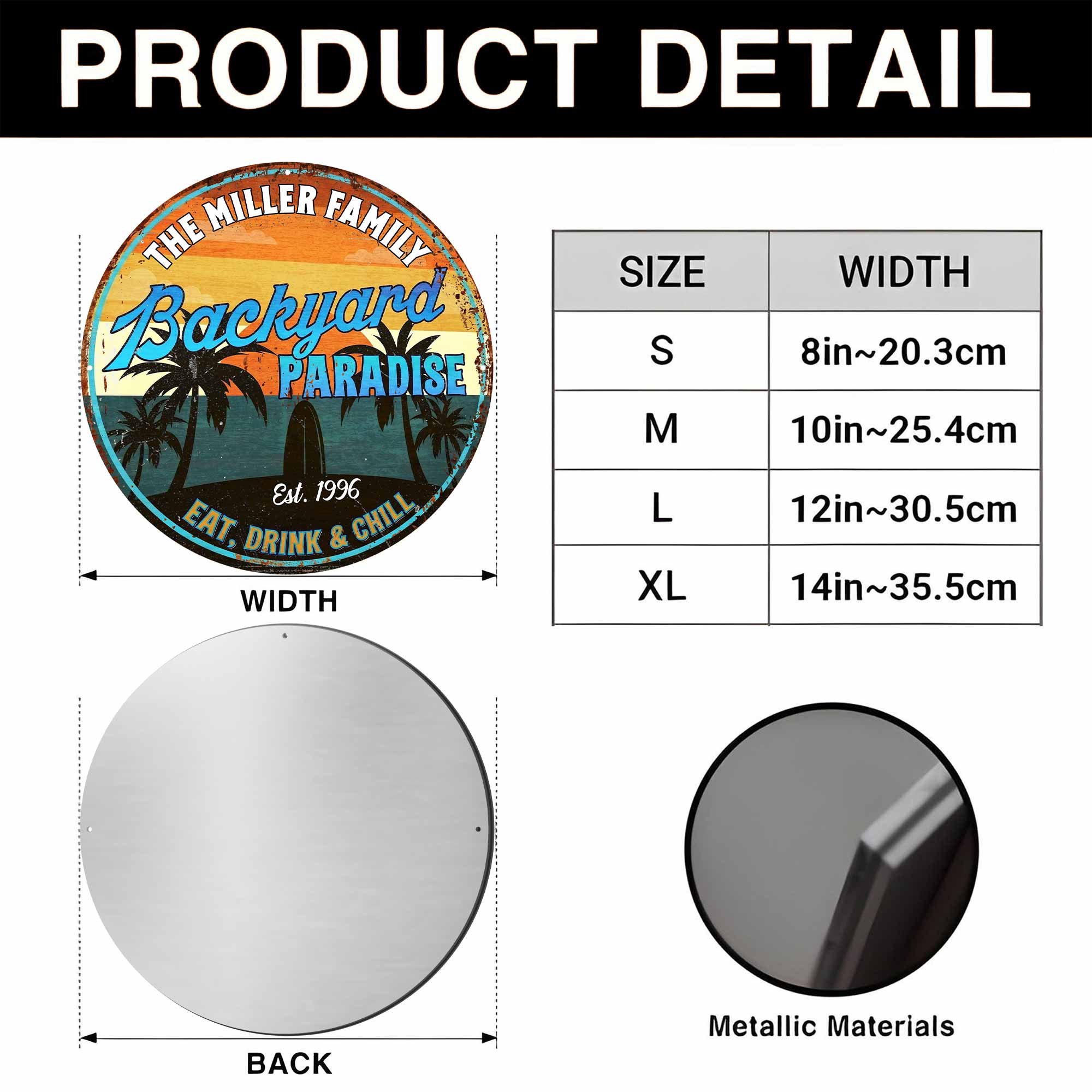 Personalized Custom Shaped Metal Sign for Backyard Paradise Decor Custom Shaped Metal Sign GradoCreations