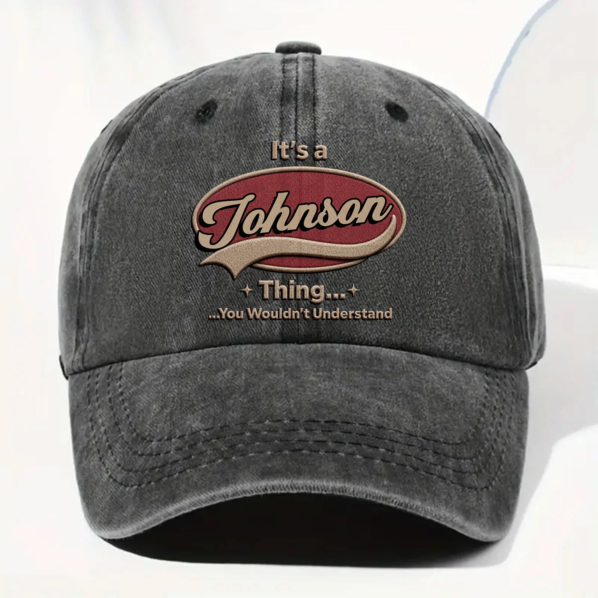 Personalized Washed Denim Cap Custom Family Name Gift Washed Denim Cap GradoCreations