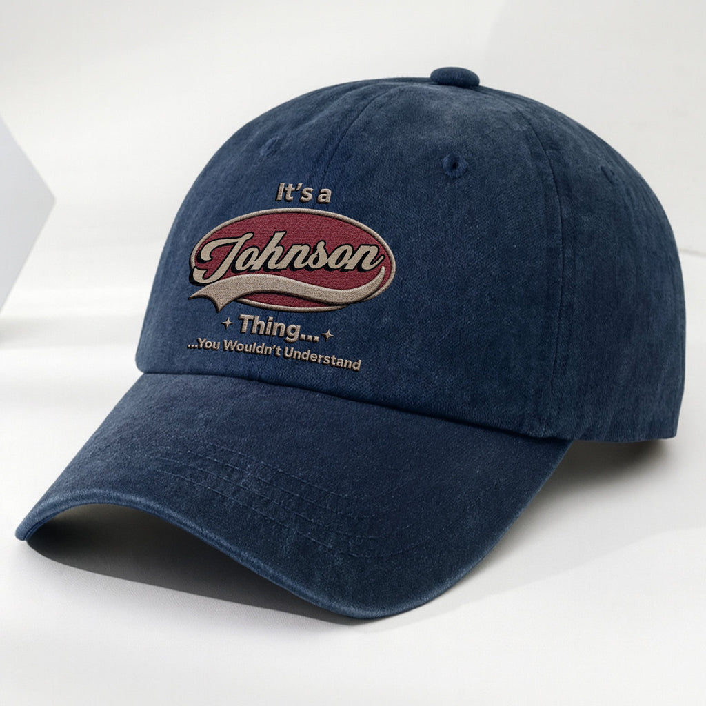 Personalized Washed Denim Cap Custom Family Name Gift Washed Denim Cap GradoCreations
