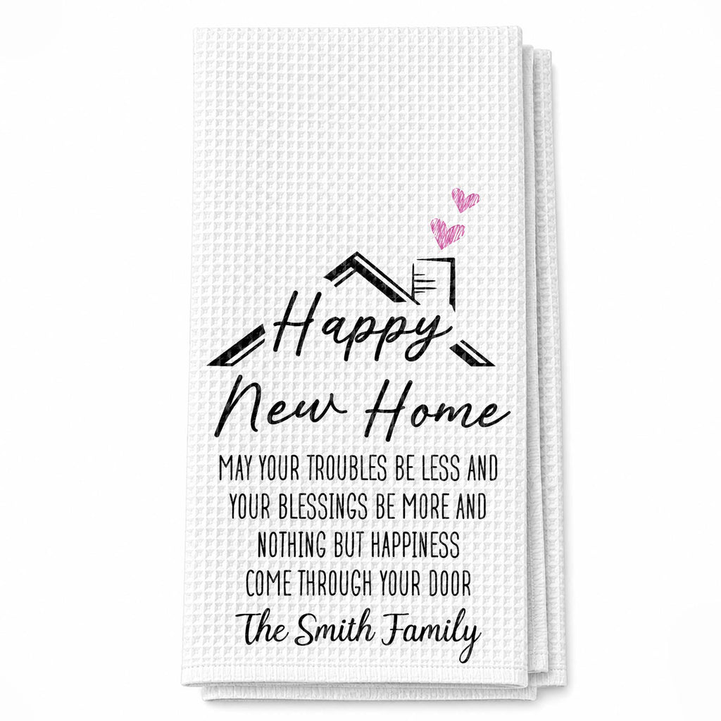 Personalized Kitchen Towel Custom Family Name Gift for New Home