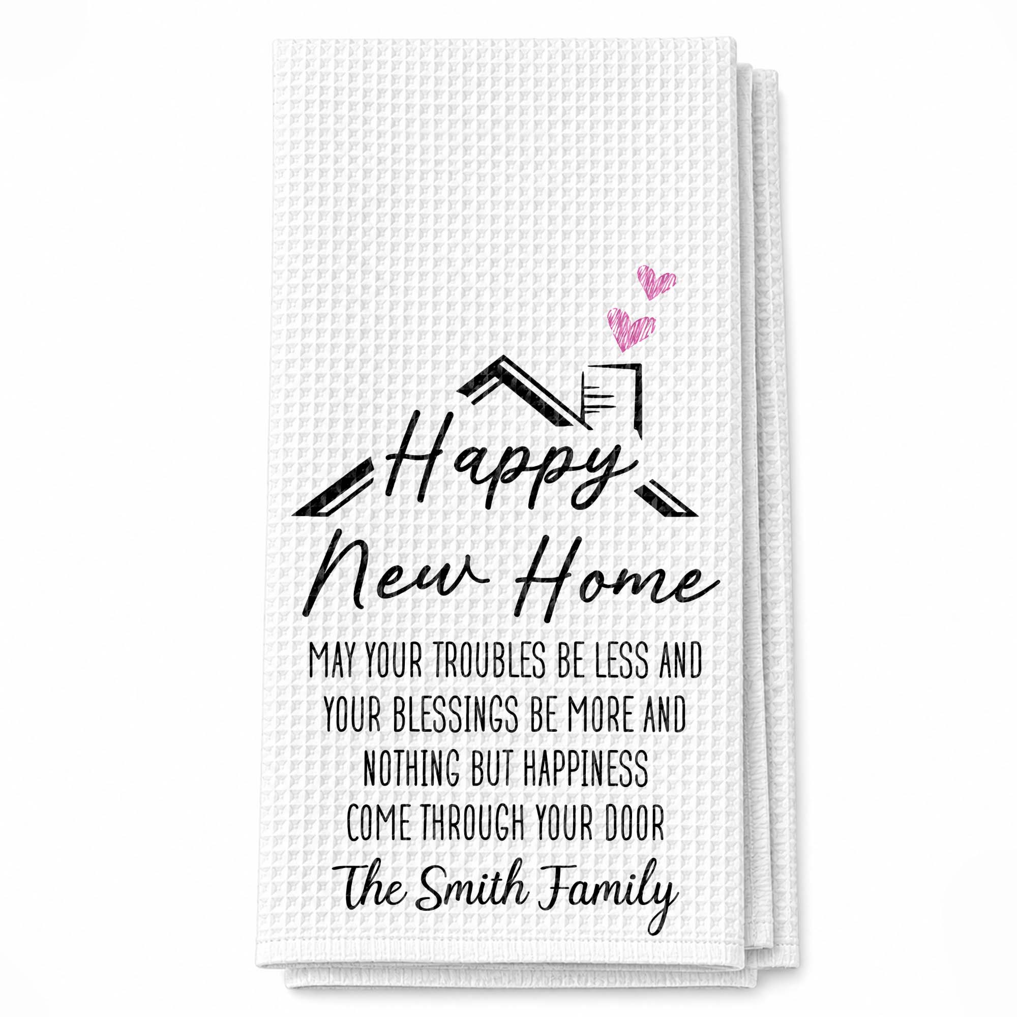 Personalized Kitchen Towel Custom Family Name Gift for New Home