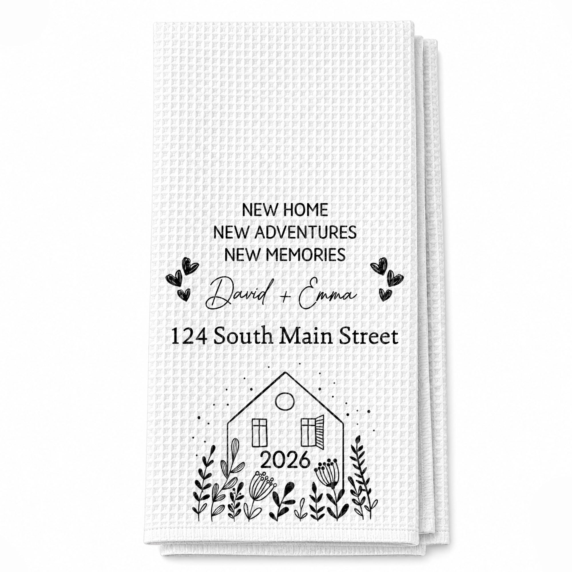 Personalized Kitchen Towel Custom Address Gift for Family