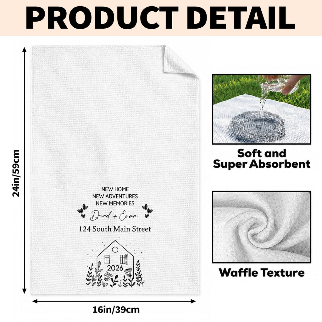 Personalized Kitchen Towel Custom Address Gift for Family