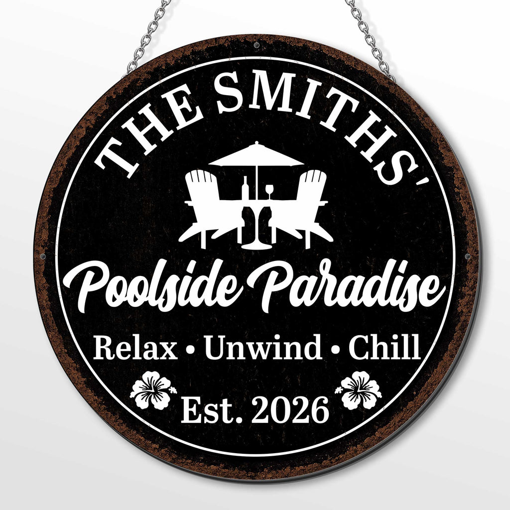 Personalized Custom Shaped Metal Sign with Family Name Decor
