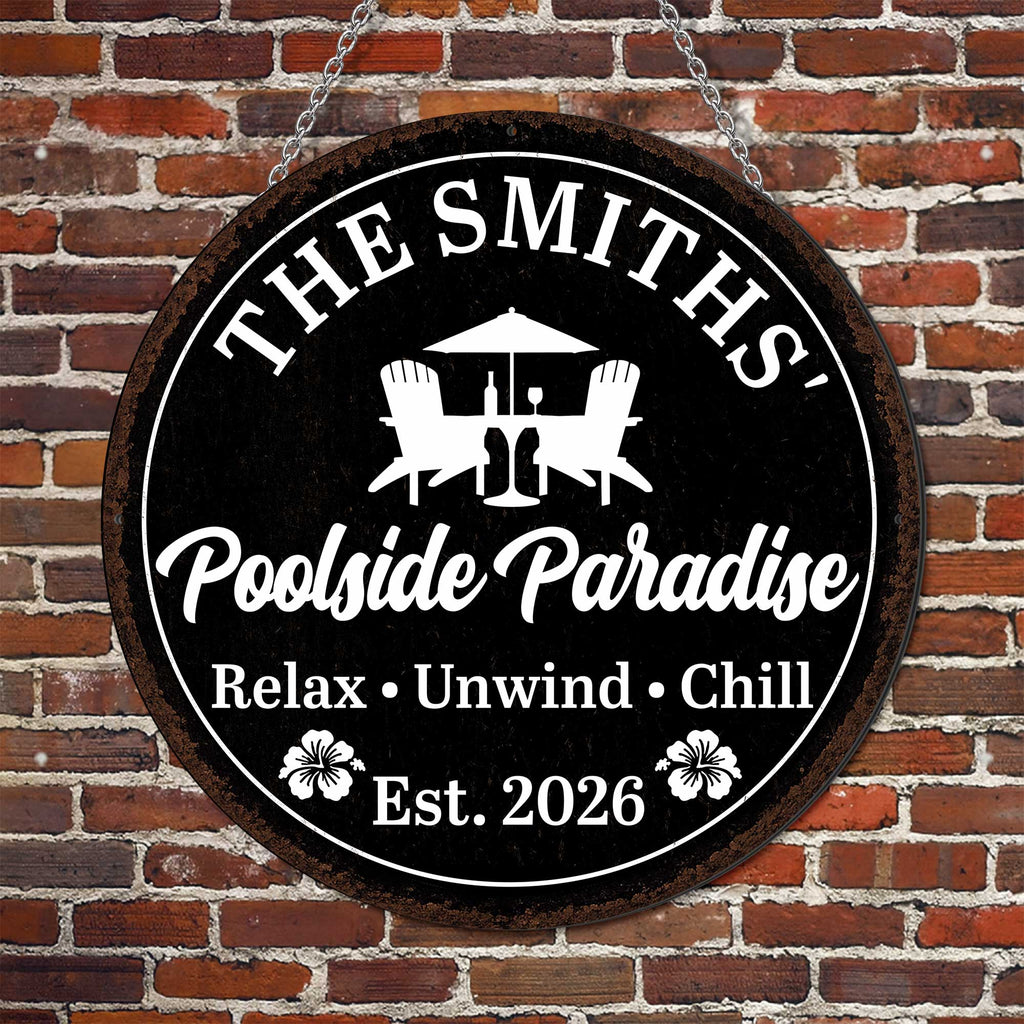 Personalized Custom Shaped Metal Sign with Family Name Decor