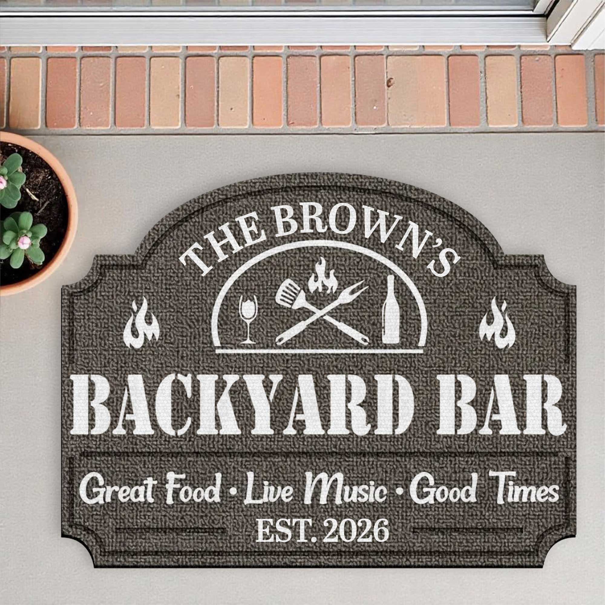 Personalized Custom-Shaped Doormat BBQ Gift for Dad Family
