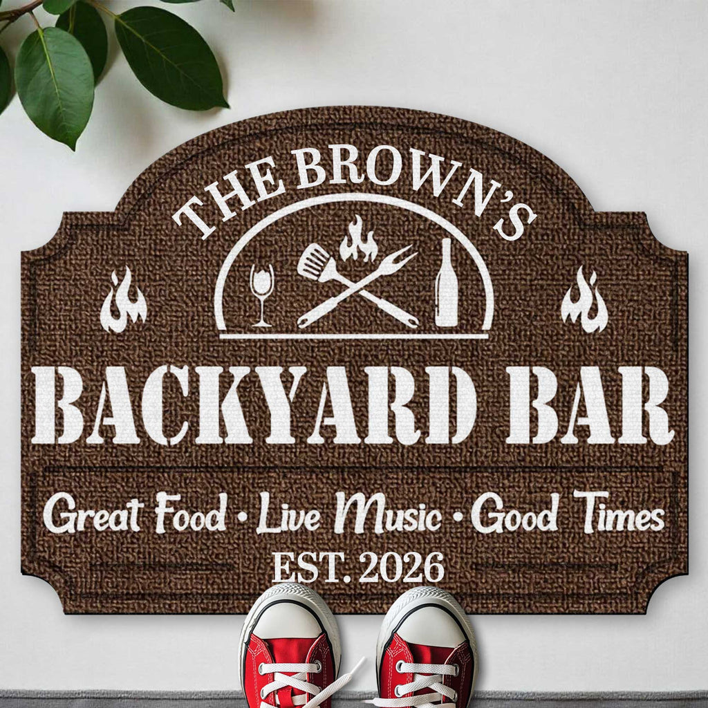 Personalized Custom-Shaped Doormat BBQ Gift for Dad Family