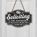 Personalized No Soliciting Wood Sign Custom Wall Decor Gift