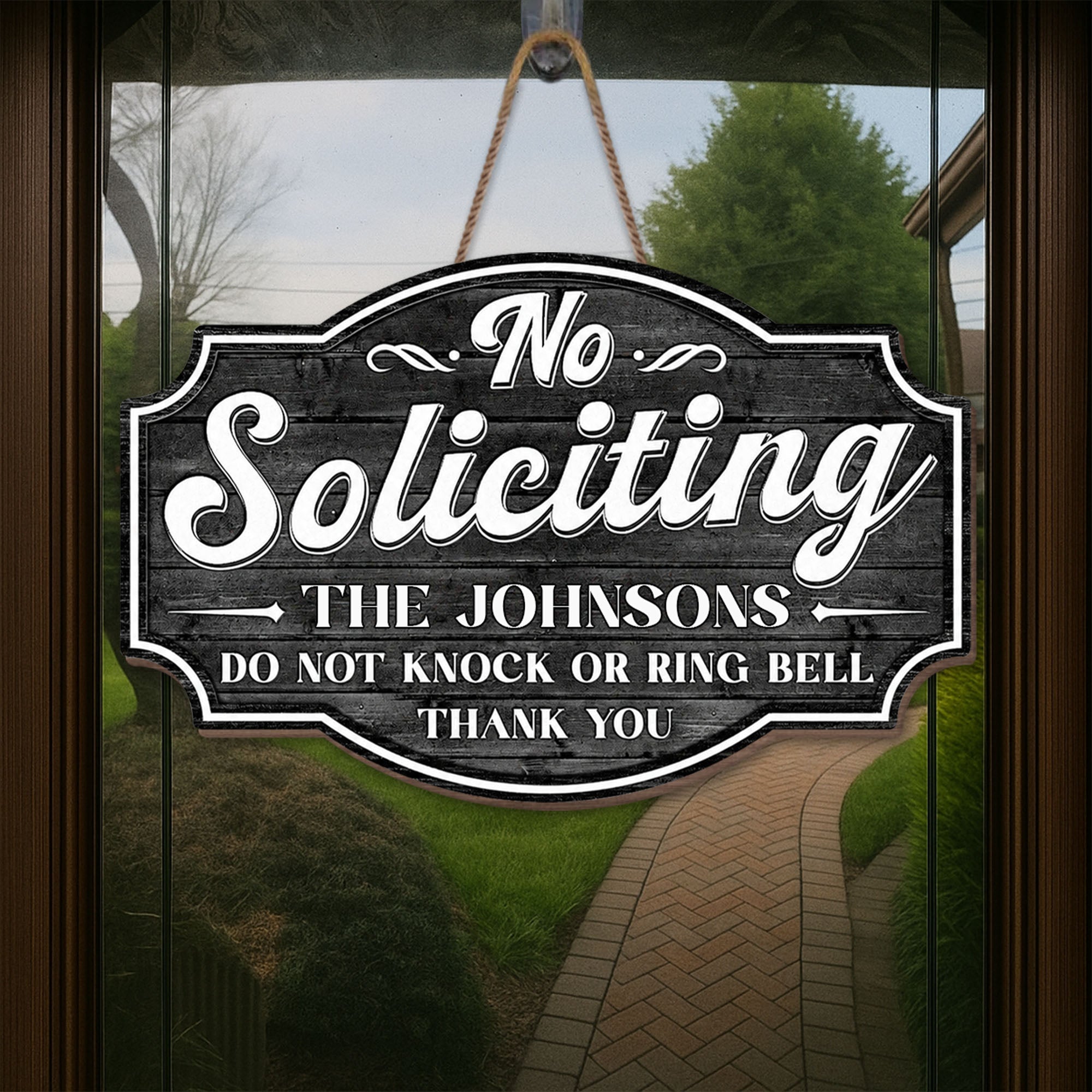 Personalized No Soliciting Wood Sign Custom Wall Decor Gift