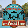 Personalized Custom Wood Sign Backyard Bar Gift for Family