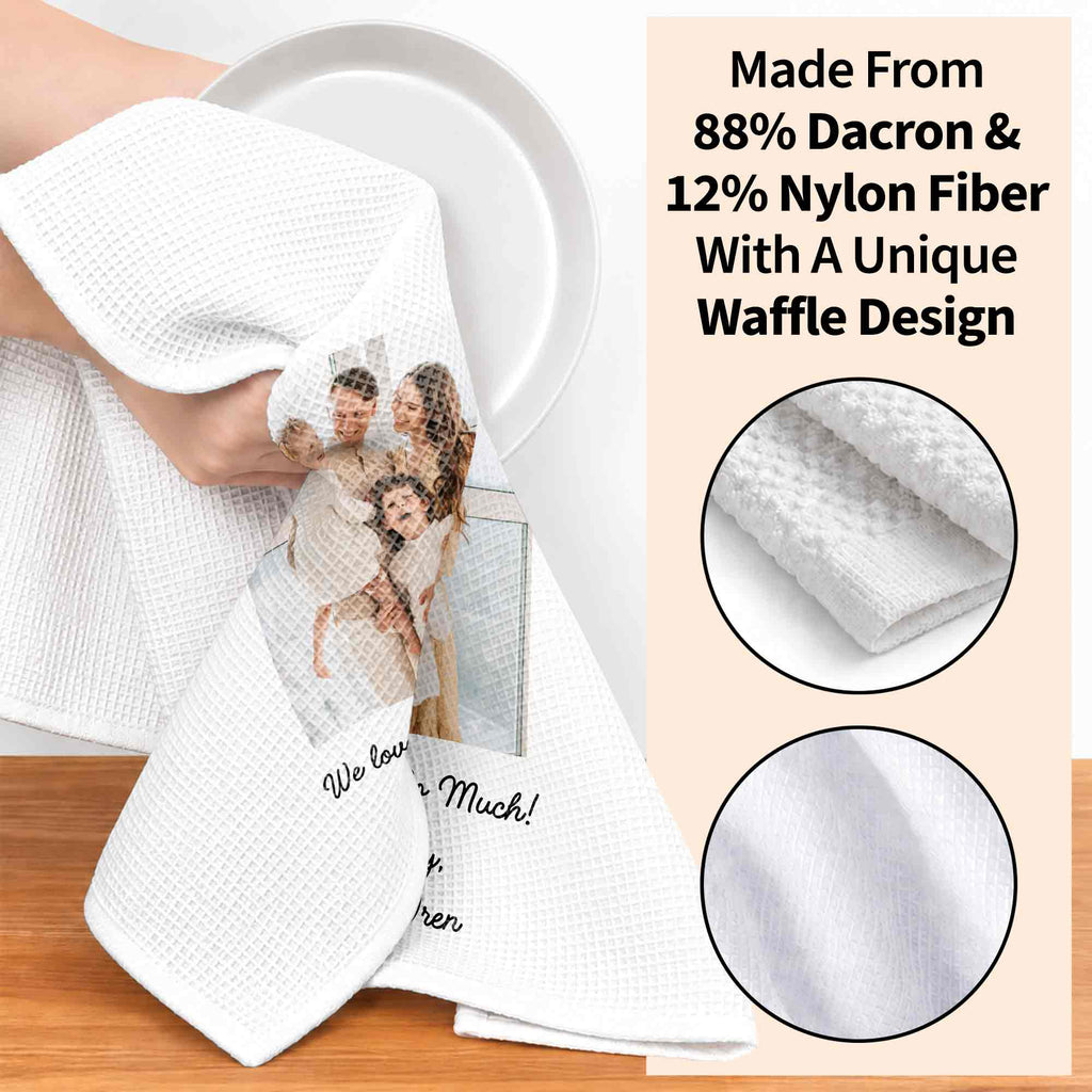 Personalized Family Kitchen Towel Custom Photo Gift for Mom