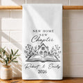 Personalized Kitchen Towel Custom Name Floral New Home Gift