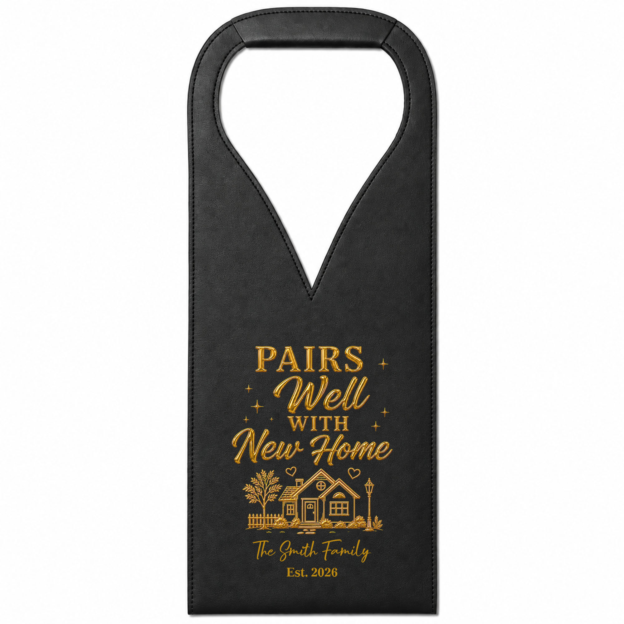 Personalized Leather Wine Bag Custom Name Gift for Couples Leather Wine Bag GradoCreations