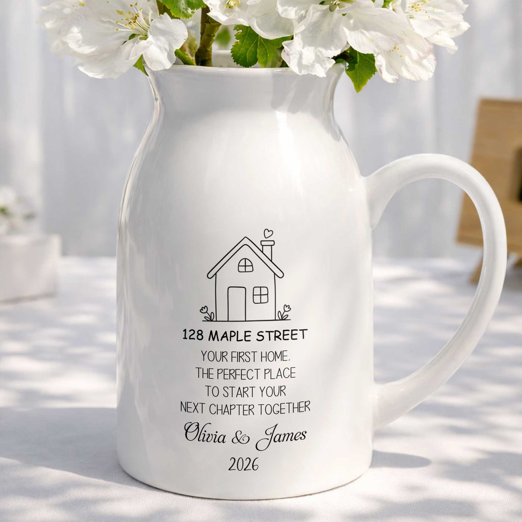 Personalized Ceramic Flower Vase Custom Name Family Gift Flower Vase GradoCreations