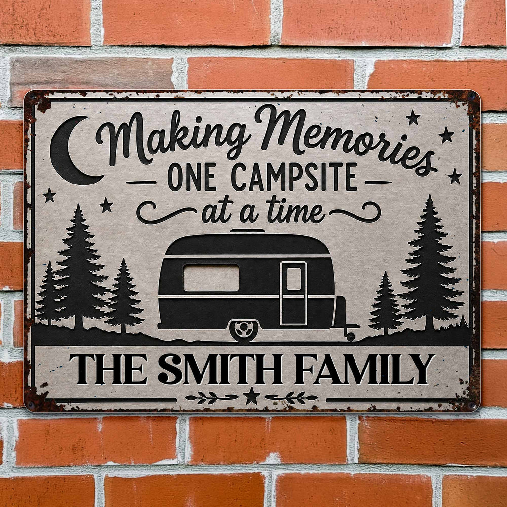 Personalized Metal Sign for Camping Lovers Custom Family Gift