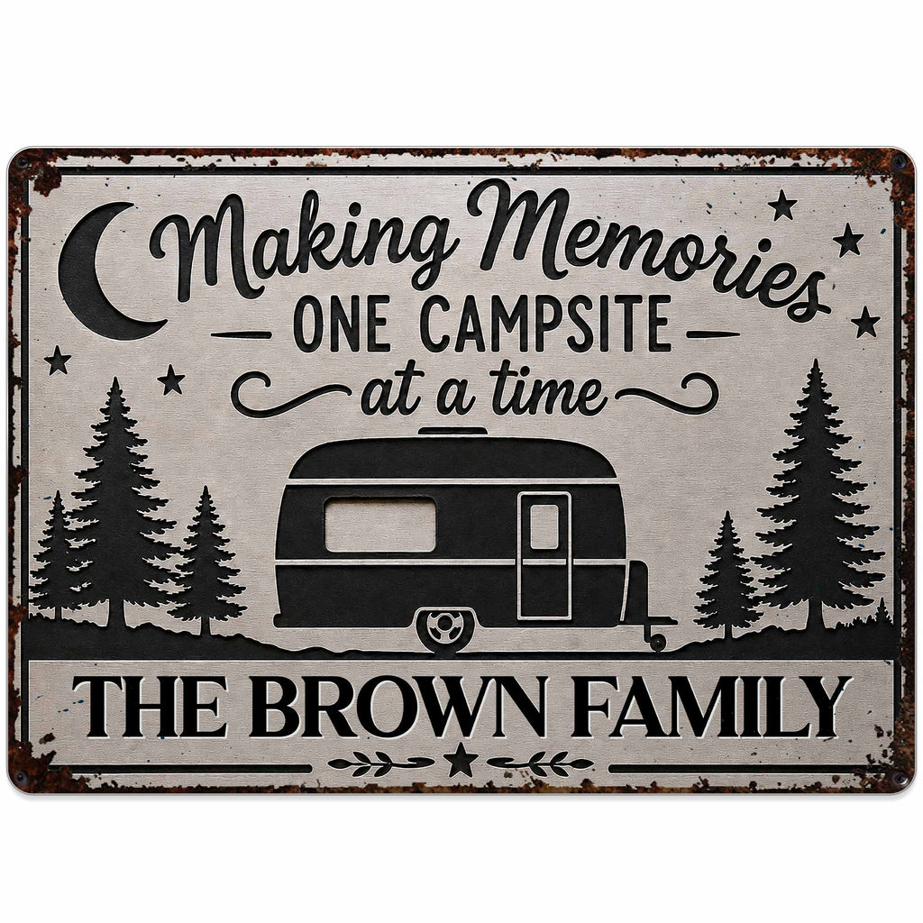 Personalized Metal Sign for Camping Lovers Custom Family Gift