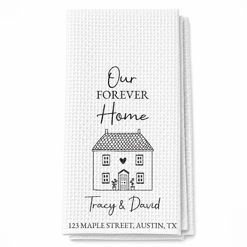 Personalized Kitchen Towel Custom Home Illustration Gift Kitchen Towel GradoCreations