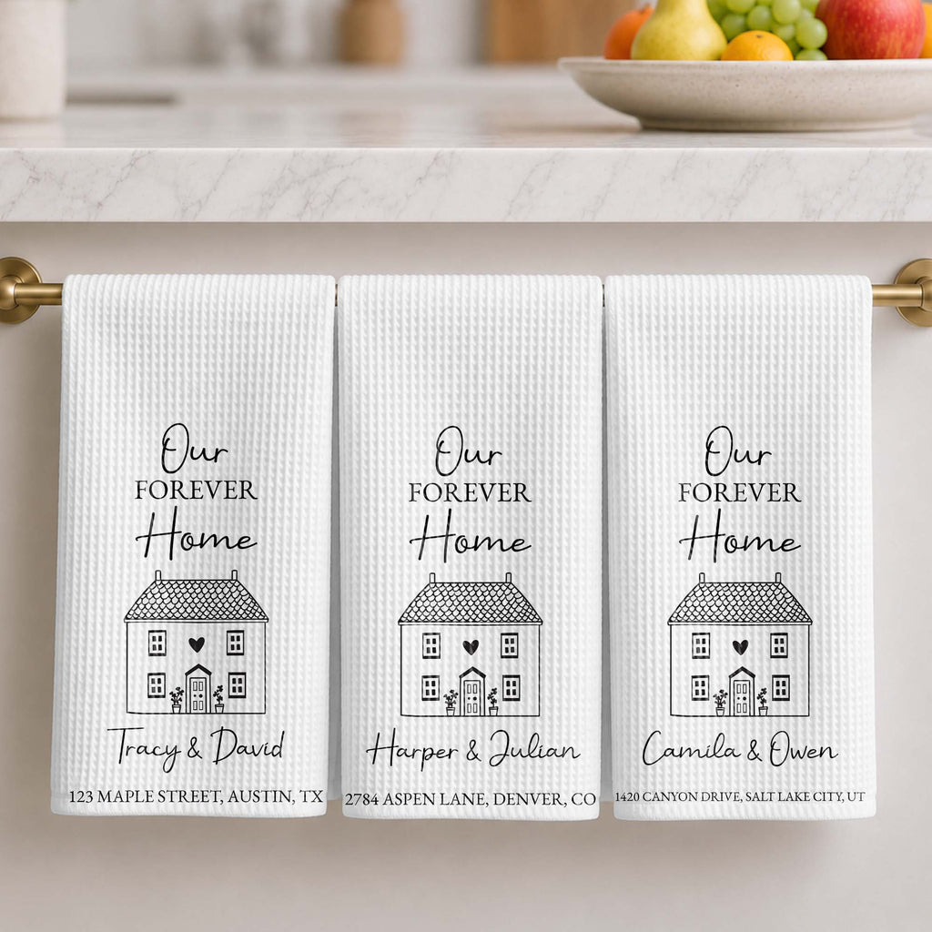Personalized Kitchen Towel Custom Home Illustration Gift Kitchen Towel GradoCreations